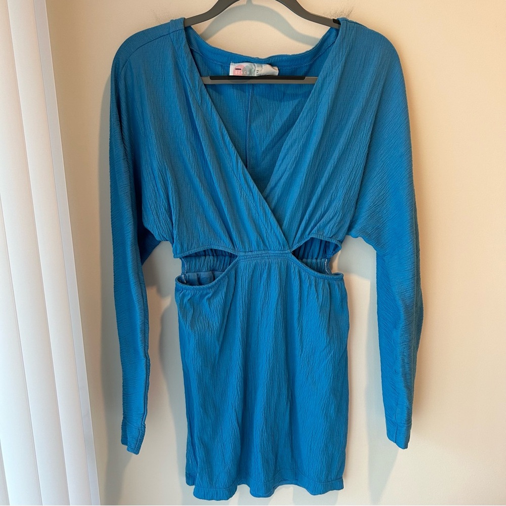 Free People Beach Stasia Mini Dress Blue Size Extra Small - Picture 2 of 7